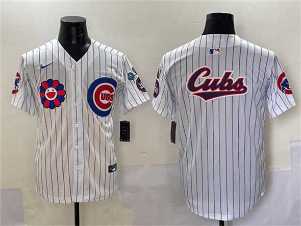 Men%27s Chicago Cubs Team Big Logo White 2025 Tokyo Series Limited Stitched Jersey